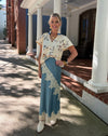Midi Skirt with Eyelash Lace Trim Detail