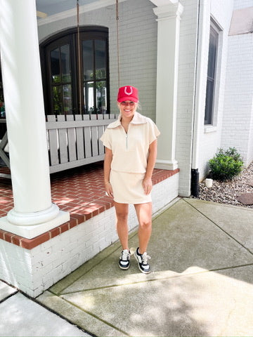Spanx Air Essentials, French Ribbed Short Sleeve Half Zip