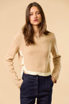 Contrast Button Sweater