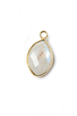 Vermeil Rainbow Moonstone Marquise Charm