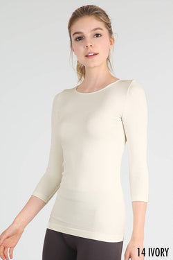 Nikibiki 3/4 Sleeve Crew Neck Top