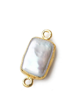 22K White Rectangle Pearl Charm