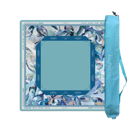 Mahjong Mat - Azul Oysters by Kim Hovell