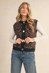 Leopard Knit Sweater Vest