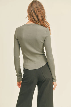 Ribbed Long Sleeve Top