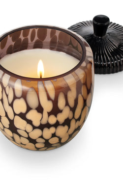Midnight Pumpkin Glass Acorn Candle