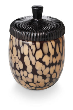 Midnight Pumpkin Glass Acorn Candle