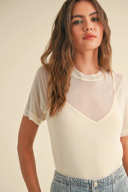 Short Sleeve Mesh Top