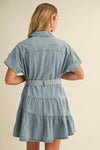 Ruffle Tiered Denim Dress