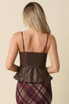 Stacy Faux Leather Peplum Top