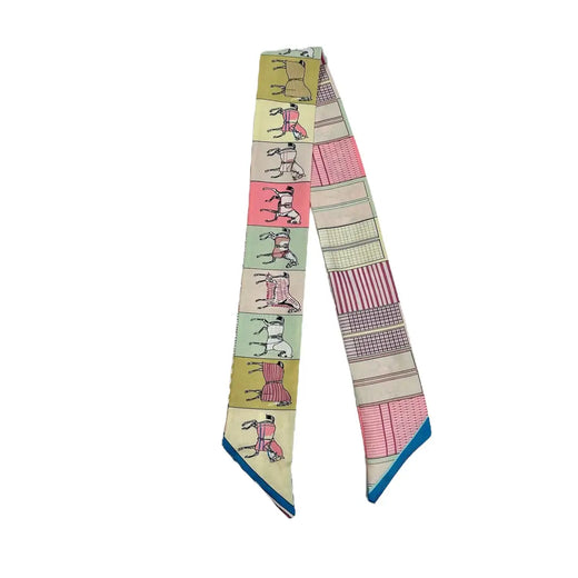 Striped Horse Print Twilly Scarf