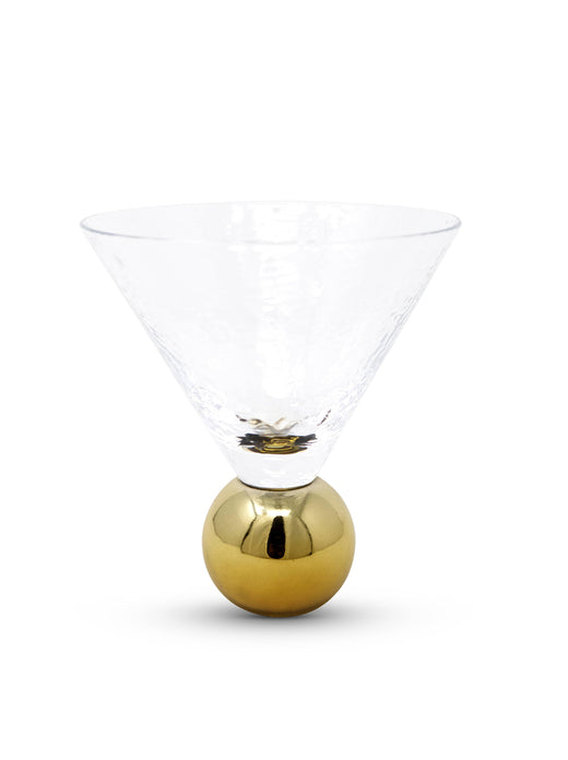 Gold Hammered Martini Glass