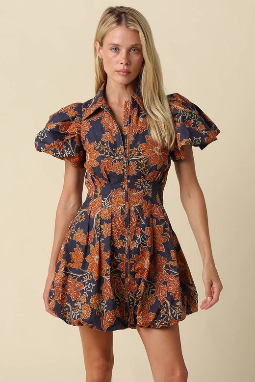 Lia Floral Bubble Mini Dress