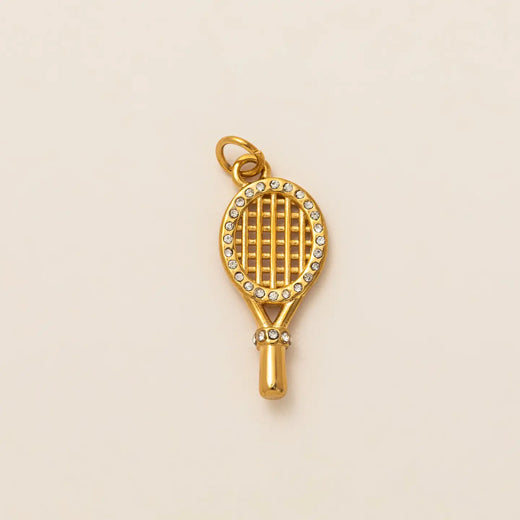 Gold Tennis Racket Charm