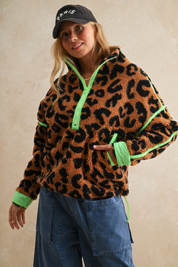 Leopard Sherpa Pullover