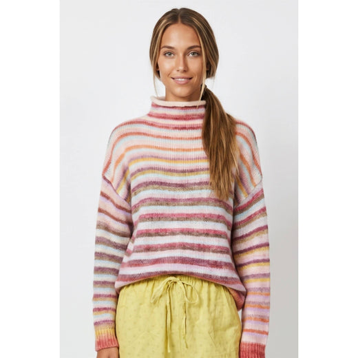 Mock Neck Striped Sweater
