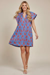 Leaf Print Tunic Mini Dress