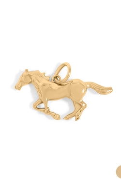 18K Gold PVD Stainless Steel Western Horse Charm