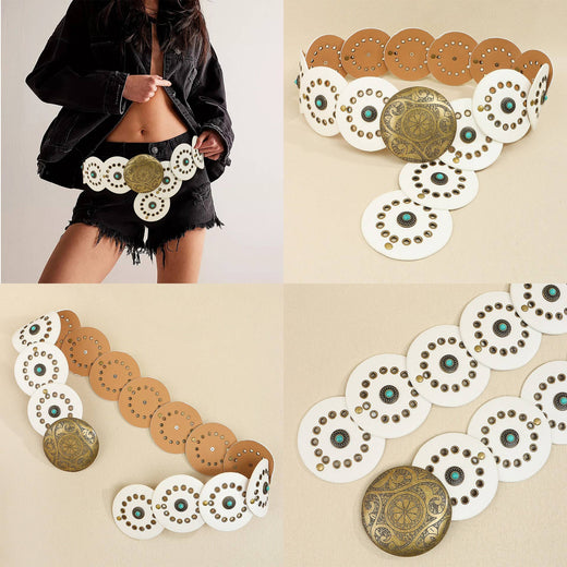 Studded Circular Disc Snap Belt