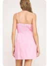 Knotted Flower Bow Mini Dress