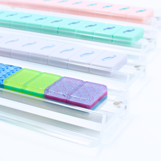 Mahjong Racks, Premium Acrylic  (4 Racks + 4 Pushers)