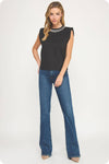 Embellishment Trim Knit Top
