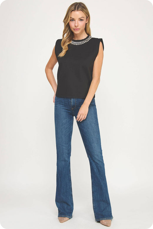Embellishment Trim Knit Top