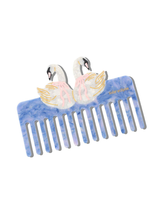 Hand-painted Swan Comb