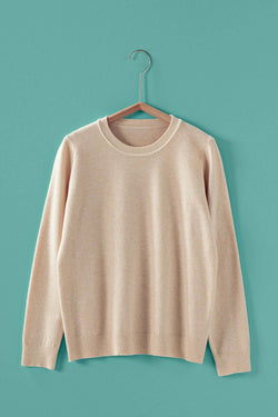 Oatmeal Crewneck Knit Pullover