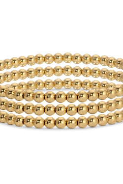 4mm Gold Beaded Stretch Bracelet