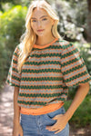 Orange Stripe Knitted Top