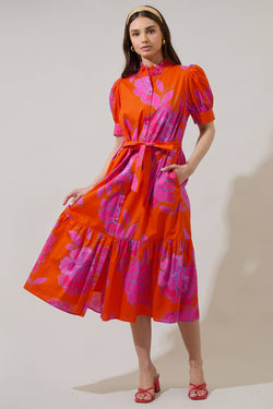 Nalani Floral Giles Midi Dress