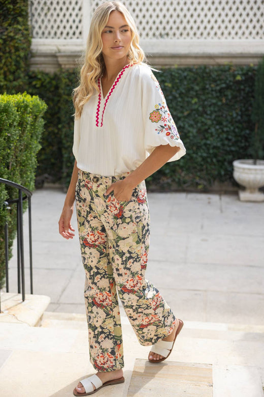 Fall Floral Print Pants