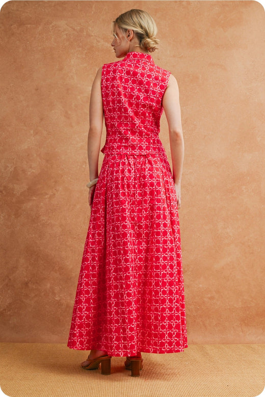 Flower Chainlink Midi Skirt