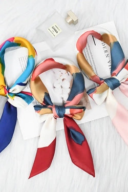 Polka Dot Satin Neck Scarf