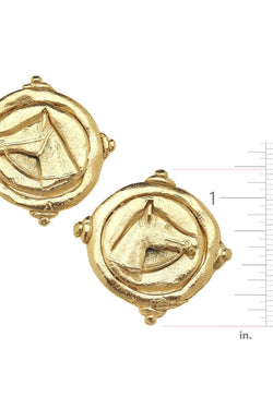 Gold Horse Intaglio Pierced Earrings