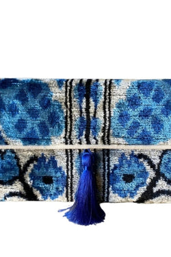 Silk Velvet Ikat Clutch