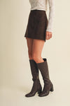 Studded Seam Geometric A-Line Skirt