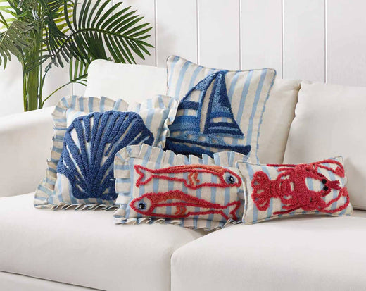 Coastal Shell Tufted Hook Pillow