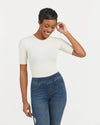 Suit Yourself Ribbed Crew Neck Short Sleeve Bodysuit