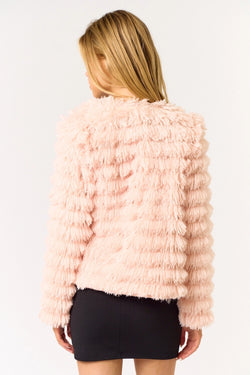 Faux Fur Open Front Jacket