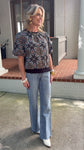 Ornamental Tile Embroidered Print Top
