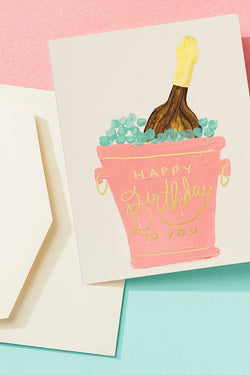 Painterly Champagne Birthday