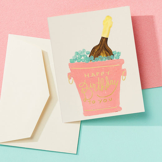 Painterly Champagne Birthday