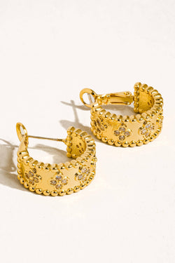 Ismaël 18K Gold Vintage Floral Hoop Earring