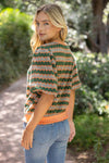 Orange Stripe Knitted Top