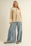 Ruffled Wide Leg Denim