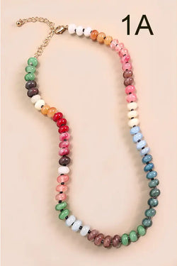 Agate Glass Semi Precious Necklace