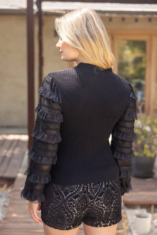 Ruffled Long Sleeve Sweater Top