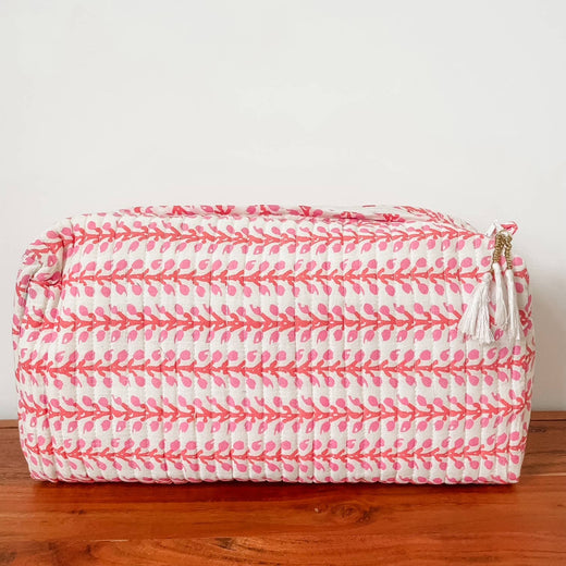 Quilted Block Print Pouch